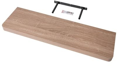 Velano Wandregal - Bücherregal - Schweberegal 80x24 Sonoma Eiche | Regal Wand - Regalbrett - Küchenregal - Bücherregal Kinder - Deko Wohnzimmer - GewürzregalHolz - Wanddeko Regale Boho Deko