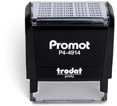 Promot Self Inking Stamp - Extra Large Custom Stamp for Name, Address, Office, or Business Use - Up to 6-Line Personalized Rubber Stamp - Customizable Font & Ink Color - Personalized Name Stamp