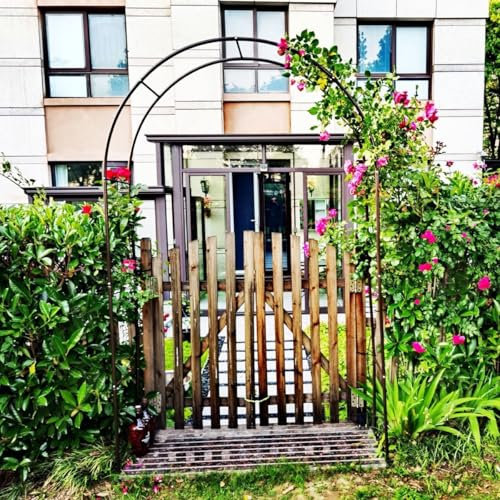 Generico Arco per Piante rampicanti e Rose,Arco da Giardino in Metallo 80-350cm antiruggine Arco di Nozze,Padiglioni Metallo Arco Decorazione per Matrimoni,Nero(Width 80xHeight 200cm)