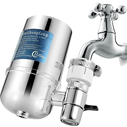 Faucet Water Filter with 8 Layer Cartridge Tap Water Purifier Filtration System Dual Output Water Purifier for Hard Water for Home Kitchen Bathroom