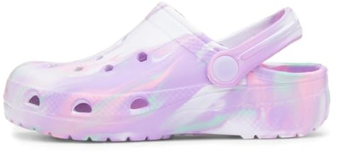 Shoe Zone - Girls White Multi Marble Slip On EVA Clog