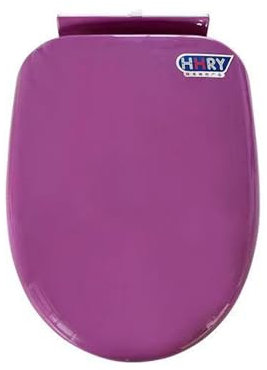WC-Sitz mit Absenkautomatik, 43,2 cm, länglicher WC-Sitz, U-Typ, farbiger PP-WC-Deckel, länglich, schnelle Ein-Knopf-Entriegelung, Belastung 150 kg, Lila