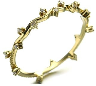 Mesnt 14K Gelbgold Damen Goldring 585 Echtgold mit Runde Form Moissanit, Größe 52 (16.6), XGZ03700