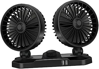 Angoily Ventilateur Usb à Double Tête Pour Voiture Ventilateur De Refroidissement Électrique Oscillant Pour Tableau De Bord