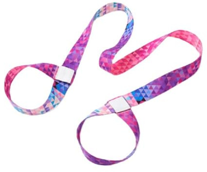 MKKM Yoga Mat Carrying Strap, Adjustable Loops, Pink and Purple Pattern, Exercise Mat Sling