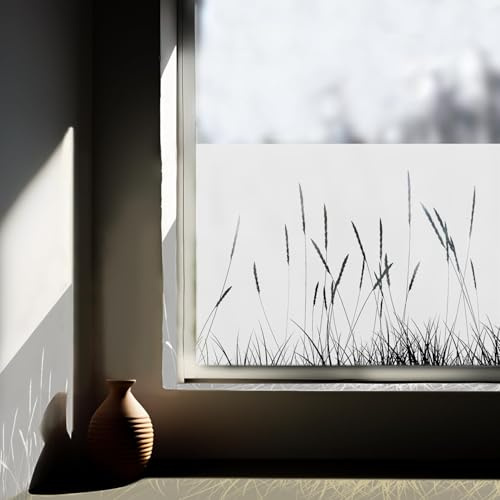 ChicSkin Film de fenêtre opaque en herbe blanche pure - 39 x 150 cm | Film de fenêtre réutilisable - Convient pour le salon, la cuisine, la chambre à coucher - Film statique pour fenêtre
