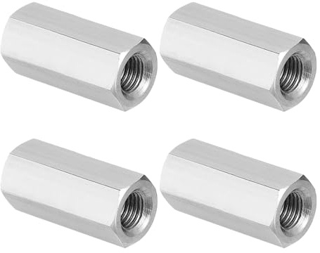 PATIKIL Tuercas De Acoplamiento Hexagonales De Acero Inoxidable 304 M8 X Paso 1 4 Piezas 30mm / 1.2 Longitud Totalmente Roscadas Conector De Pernos Accesorios De Sujeción Color Plateado