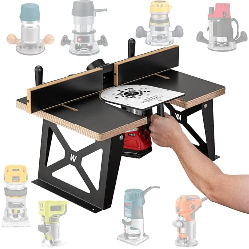 Woodpeckers StabilMaxRT+ Router Table System, USA Made Portable Benchtop Router Table, Instantly Switch From Hand-Held Routing & Table Routing - SMRT-P
