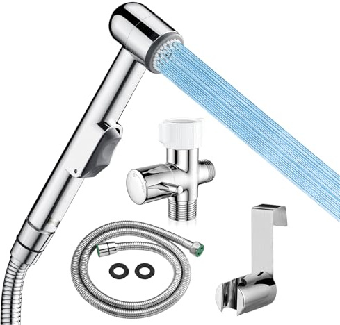 NESTLEAP Handheld Bidet Sprayer for Toilet - Durable ABS Bathroom Jet for Feminine Hygiene, Baby Cloth Diaper Washer & Pet Bathing - Lightweight Toilet Attachment with Hose, Easy DIY Installation
