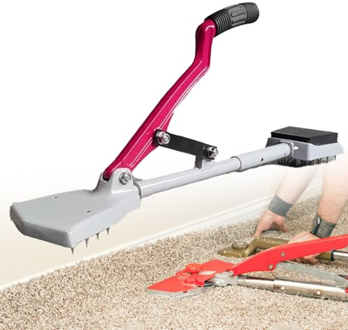 Carpet Stretcher Knee Kicker with Telescoping Handle - Essential Carpet Installation Tool for Flooring and Upholstery