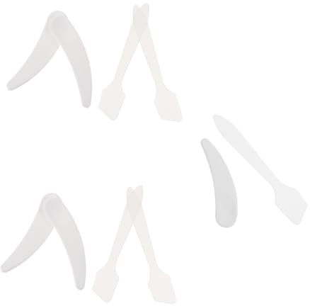 IWOWHERO 10 Cucharas para Crema Facial y Mascarilla de PP Transparentes 8X1.5Cm para Dispensar Productos y Mantener Uñas Limpias en Cuidado Cutáneo