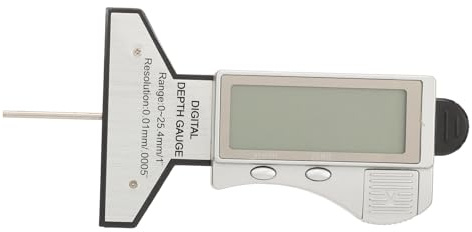 Haofy Jauge de Profondeur de Pneu Numérique Précise et Zéro, Outil de Mesure 0-25,4 Mm pour Pneu de Voiture, Mesure Rapide pour la sécurité Routière, Conception de Transport de Poche Facile