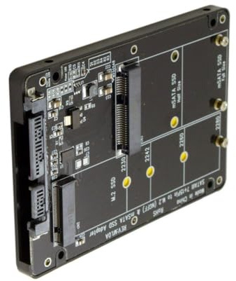 NGFF 2-in-1 Combo M.2 B+M-key & mSATA 68Pin SSD to 2.5 inch SATA 3.0 22Pin Adapter Converter Case Enclosure with Black Cover