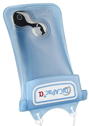 DiCAPac WP-i10 Unterwassertasche (iPhone, bis 10m wasserdicht, Schutz vor Wasser, Sand und Schnee, Schutzhülle, geeignet für iPhone SE / 5 / 4S / 4, iPod und andere kompakte Smartphones bis 12,5 x 7cm) blau