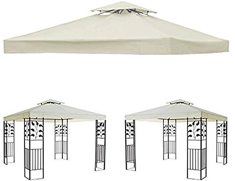 Green Bay 2-Tier Replacement Top Fabric for 3x3m Gazebo Pavilion Roof Canopy Ivory