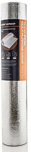 SuperFoil, foglio isolante multiuso, 1 m x 7 m, doppio strato termico da 4 mm, isolante riflettente per pareti, pavimenti, tetti, camper e roulotte, 1 rotolo di pluriball in alluminio, colore: argento