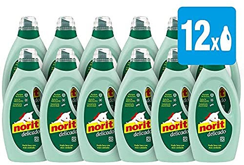 Norit Feinwaschmittel Maschinenwäsche 37 Wäschen – 12 1125 ml Behältern – Total: 13500 ml