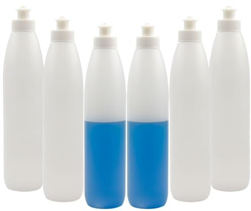 Cornucopia 8-Ounce Squeeze Bottles for Dish Soap and Sauces (6-Pack), BPA-Free HDPE Plastic