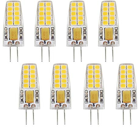 5W G4 LED Light Bulbs(8 Pack) AC/DC 12V Bi-Pin Base Ceiling Recessed Puck Light Bulb LED Replacement Halogen Bulb 50W Equivalent,360 Degree Beam Angle,3000K Warm White