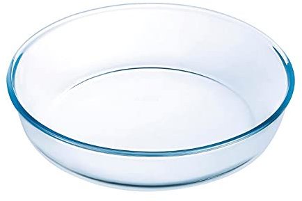Ô Cuisine - Molde redondo de vidrio 2.1 L / 26 cm, fuente de vidrio hondo para tarta de 26 x 6 cm