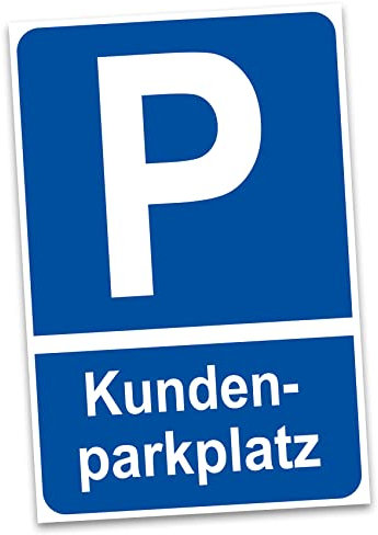 Hinweisschild 20x30cm Alu Verbundplatte für Zaun Tor Tür Pfosten wetterfest robustes Aluminium Schild Parkplatzschild langlebig (01 Kundenparkplatz)