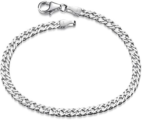 Materia Damen Armkette Silber 925 - Panzerarmband echtsilber SA-136-16cm