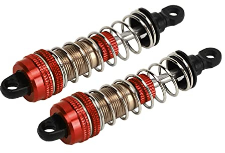 Amortisseur RC, Amortisseur Hydraulique de Voiture RC Ressort Indépendant Robuste 76mm 2pcs pour Voiture SCY 1/16 RC (Rouge)