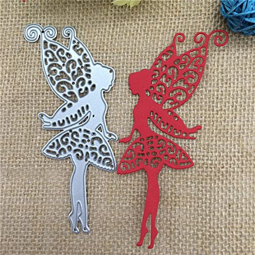 Stanzschablonen für Karten, 5,5 x 11,6 cm, Elfen-Blumen-Fee, Mädchen, Stanzschablone, Scrapbooking, Kartenprägung
