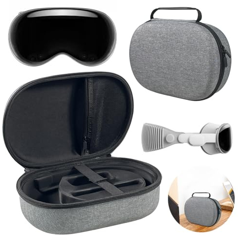 JDXFENG EVA Carrying Case for Vision Pro VR Glasses Travel Protective Hard Case Shockproof Full Protective Case with Mesh Pocket Storage Bag for (Apple) Vision Pro VR Headset Accessories