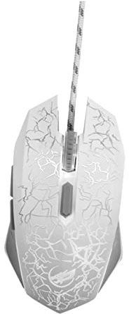 CAXUSD Souris De Jeu USB Filaire 7 Couleurs Éclairage LED Ergonomique pour Gamer Pc Blanc Réglage 4 Dpi Haute Précision
