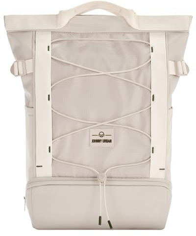 Johnny Urban Rucksack für Herren & Damen Beige - Harper - Daypack für Freizeit Sport Alltag - Tagesrucksack mit vielen Fächern - 16 Zoll Laptopfach & Trolley Strap - Wasserabweisend