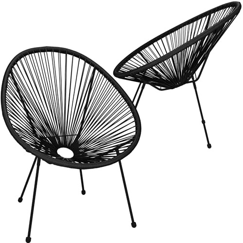 SPRINGOS Gartenstühle Acapulco PE-Rattan 73 x 40,5 x 87 cm 2 Stück
