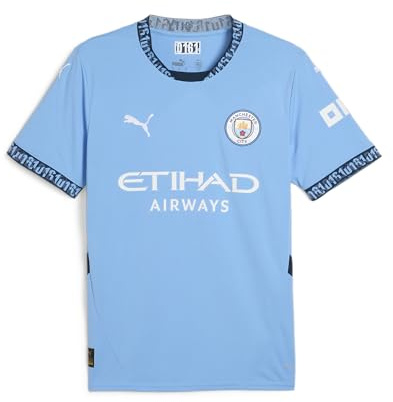 Puma Réplique du Maillot de Football MCFC Matchday pour Homme, Bleu Clair/Bleu Marin, L