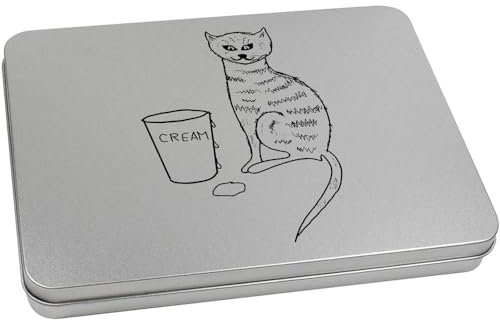 220mm 'A Very Happy Cat' Metal Hinged Tin/Storage Box (TT00227967)
