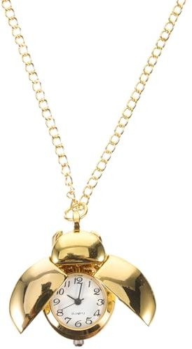 WRITWAA 1 Orologio Da Tasca Retrò Orologio Da Tasca Creativo A Forma Di Coccinella Orologio Vintage Con Collana In Lega Di Animale Quarzo Per Donne E Ragazze Dorato