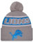 New Era Detroit Lions NFL 2024 Sideline Sport Knit Grau Bommelmütze - One-Size
