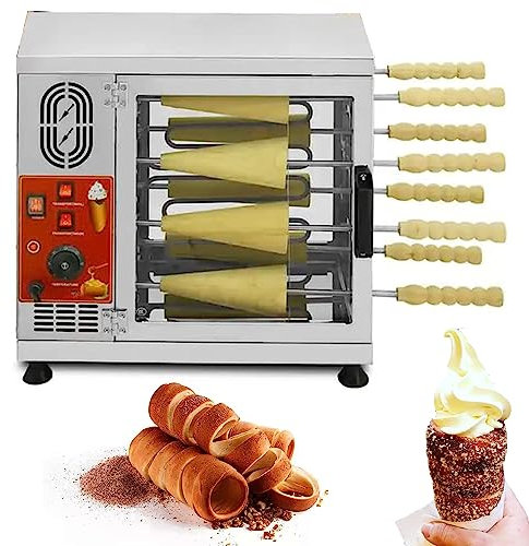 LZDOYY Electric Chimney cake oven maker machine; chimney cake rollers ice cream Waffle maker cone,16sticks