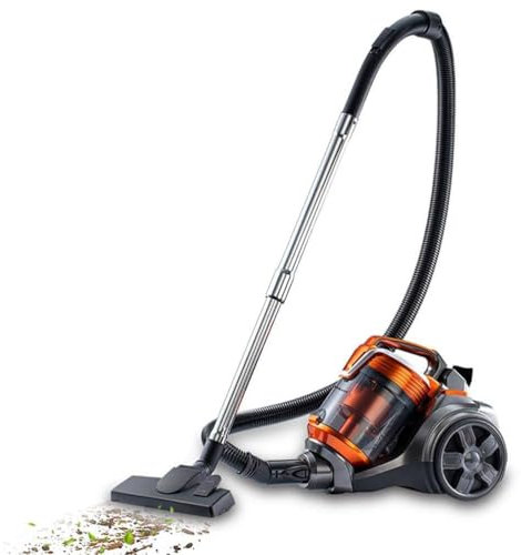 Aspiradora cilíndrica sin bolsa, 3,5 l, para alfombras, con filtro HEPA de 4 etapas, 3600 W, multifunción, con cable ciclónico, cable de alimentación de 5 m, 46 x 29,5 x 29 cm