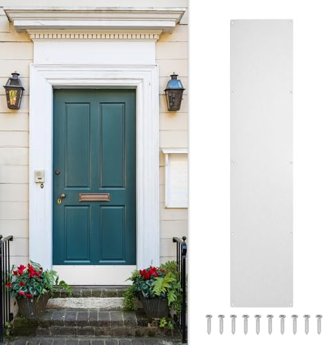 sourcing map Door Kick Plate,8x30 Inches Kick Plate Door Plate,Silver-1Pack | Anodized Aluminum Kick Plate Door Plate, 1.5mm (1/16 Inch) Thickness, for Exterior Front Door or Back Door