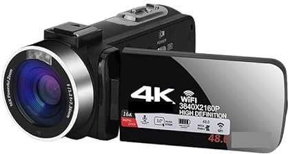Registratore per videocamera Vlogging con videocam Full 4K Blog Videoregistratore Streaming Videocamera Portatile Outdoor UHD 48MP Fotocamere digitali Vlog for la fotografia(128G SD Card,Generation 2)