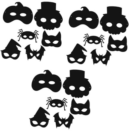 BESTonZON 3sätze Halloween Kratzpapier Masken Diy Bastelset Für Junge Mädchen Verschiedene Designs Für Halloween-partys Fördert Kreativität Und Handfertigkeit