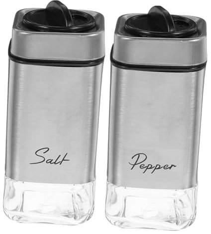 Hemobllo 2pezzi Saliere e Pepiere in Vetro Dispenser Per Spezie Con Versamento Regolabili Contenitori Per Condimenti Bottiglie e Barattoli Per Cucina