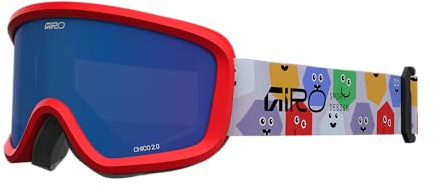 Giro Chico 2.0 - Occhiali da neve per bambini, con doppio parabrezza, imbottiti, compatibili con casco, Youth Small | Colore: faces multi/grigio cobalt