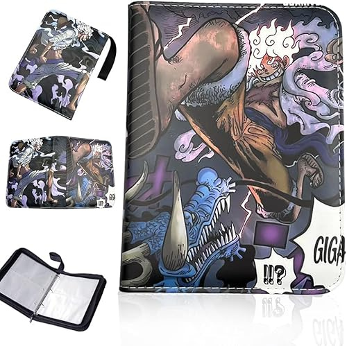 Anime Álbum de Cartas Coleccionables para 400 Cartas One Piecce Álbum para Cartas 50 páginas de libro de colección de cartas con cremallera - B