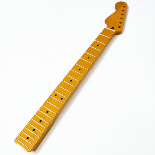 Linkshänder, 22 Bünde, Ahorn-Gitarrenhals, 35,6 cm Radius, Griffbrett aus Ahorn, für Fender Strat-Gitarren-Ersatzteile