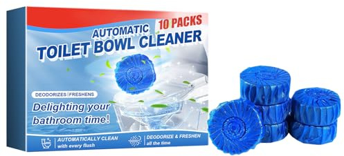 Bloc de Toilette Encastré,Tablettes de Nettoyage pour Réservoir de Chasse D'eau,WC Net Energy Bloc Anti-Tartre,Blocs de Réservoir de Toilettes,Blocs de Nettoyage pour Toilettes Bleu,10PC