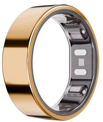 Reebok Smart Ring for Women or Men - Shiny Gold, Size 9 Fitness Ring - The Next Generation of Wearable Technology - Fitness and Sleep Tracker - Monitors Wellbeing and Recovery | The Next Generation of Wearable Technology & a Fitness & Sleep Tracker That Monitors Wellbeing & Recovery