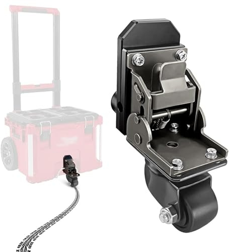 Jiawu Kit de Ruedas Giratorias Packout, Rueda Delantera para Caja de Herramientas Rodante Packout, Accesorios para Caja de Herramientas Packout, Rueda Plegable para Caja de