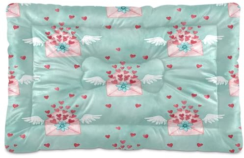 Waassud Coussin épais avec ailes d'ange pour chien et chat - Tapis antidérapant et résistant à la mastication - Doux et lavable - Pour sol, canapé, voiture - 45,7 x 61 cm