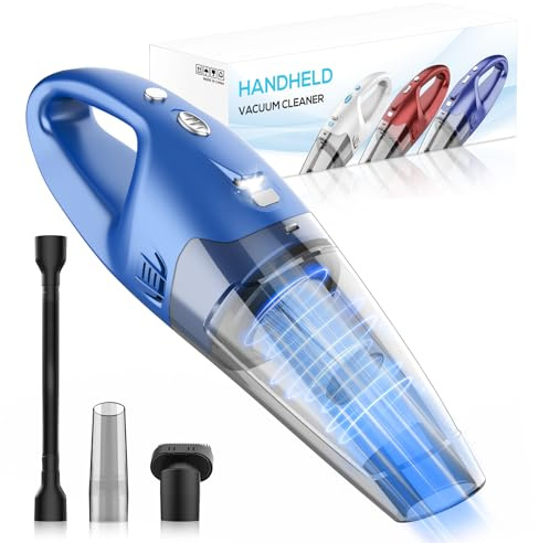 YOOHI Handheld Vacuum Cordless – 6000Pa Powerful Suction Lightweight Hand Vacuum for Car & Home, LED Light, USB Rechargeable, 20–25 Min Runtime, Washable HEPA Filter